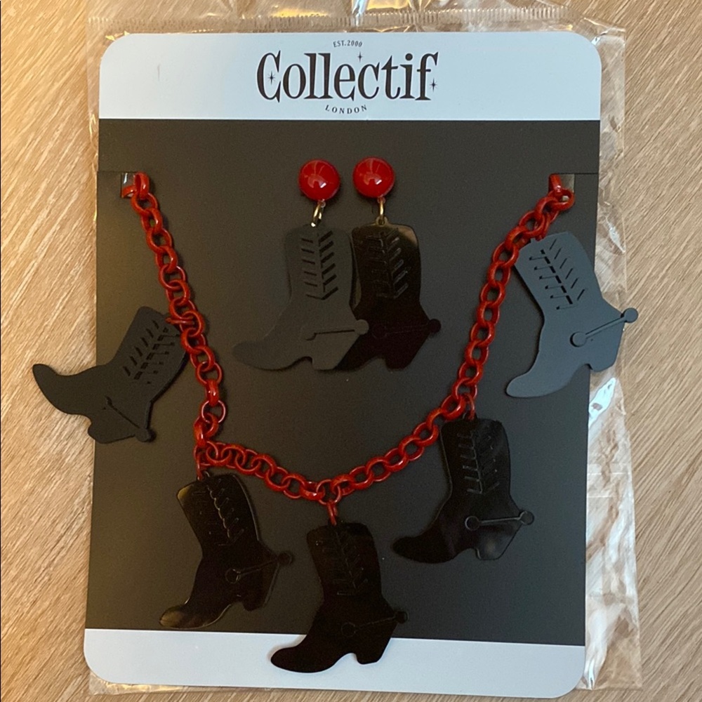 Collectif Western Boot Jewelry Set
